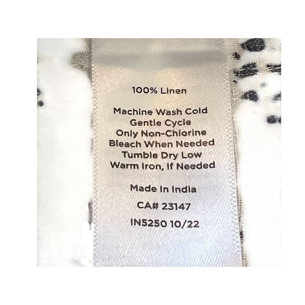 Talbots Blue and White 100% Linen Blouse Petite Small - Picture 5 of 6